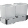 Porte-verre double 052513300 loft noir cristal verre satiné EMCO