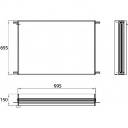 Armoire de toilette éclairée par LED asis pour 93970X015. 995 x 695mm