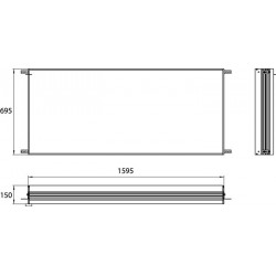Armoire de toilette éclairée par LED asis pour 93970X018. 1595 x 695mm