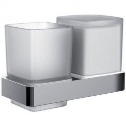 Porte-verre/distributeur de savon pièces en verre satiné. plastiquepumpe X