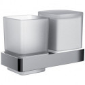 Porte-verre/distributeur de savon pièces en verre satiné. plastiquepumpe X