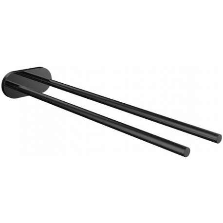 Porte-serviettes ROet 400 mm noir rigide, 1 bras EMCO