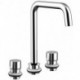 mitigeur lavabo 3 trous Emco pour lavabo 800mm chromé