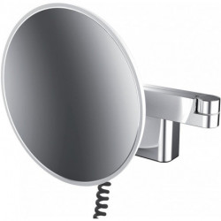 Miroir de rasage et cosmétique à LED EVO rond. Modèle mural. 2-bras 5-fois noir