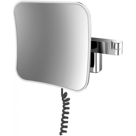 Miroir de rasage et cosmétique à LED EVO carré Modèle mural 2-bras 5-fois noir