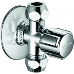 Robinet d'équerre COMFORT 1/2 pouce chrome avec 2 sorties 3/8 pouce SCHELL