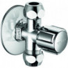 Robinet d'équerre COMFORT 1/2 pouce chrome avec 2 sorties 3/8 pouce SCHELL