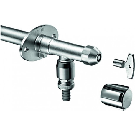 Robinet mural extérieure POLAR II antigel, raccord complet sans aérateur de tuyau, chrome mat SCHELL