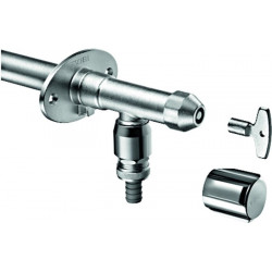 Robinet mural extérieure POLAR II antigel, raccord complet avec aérateur de tuyau, chrome mat SCHELL