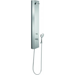 Colonne de douche LINUS Inox DP-C-T-D-H eau mitigée, thermostatique inox brossé SCHELL