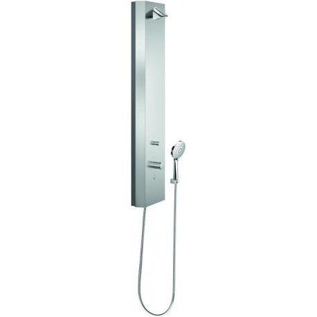 Colonne de douche LINUS Inox DP-C-T-D-H eau mitigée, thermostatique inox brossé SCHELL