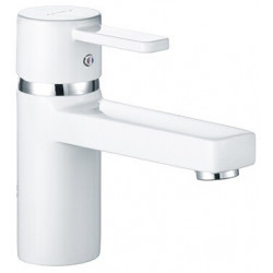 mitigeur de lavabo chome/blanc sans vidage