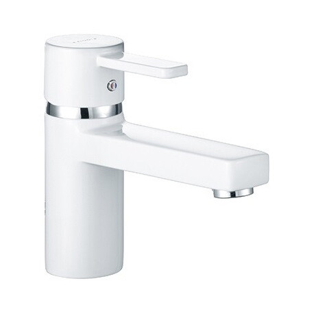 mitigeur de lavabo chome/blanc sans vidage