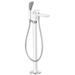 Balance mitigeur bain-douche pour baignoire isolée chromée blanc