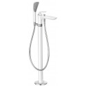 Balance mitigeur bain-douche pour baignoire isolée chromée blanc