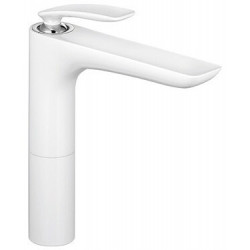 Mitigeur lavabo BALANCE DN 15 hauteur bec bord inférieur 212 mm chrome / blanc KLUDI