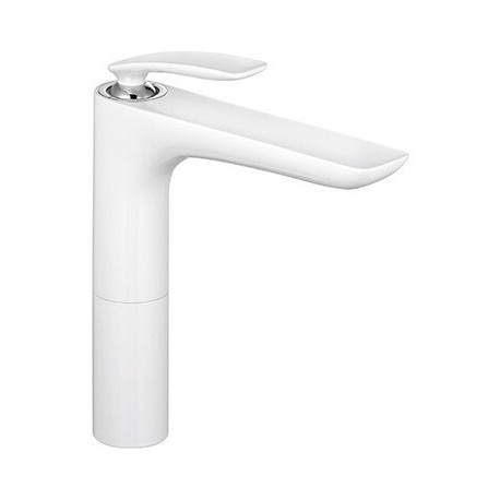 Mitigeur lavabo BALANCE DN 15 hauteur bec bord inférieur 212 mm chrome / blanc KLUDI