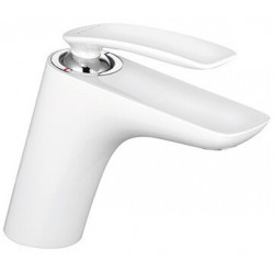 Balance mitigeur de lavabo chromée blanc sans vidage