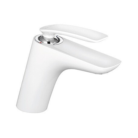 Balance mitigeur de lavabo chromée blanc sans vidage
