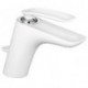 Balance mitigeur de lavabo chromée blanc