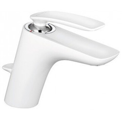 Balance mitigeur de lavabo chromée blanc