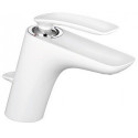 Balance mitigeur de lavabo chromée blanc