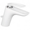 Balance mitigeur de lavabo chromée blanc