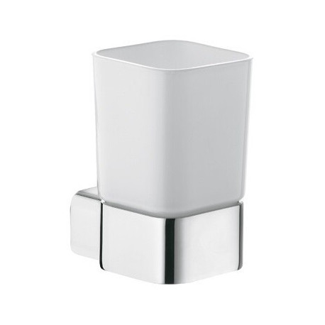 E2 support de verre chromée/blanc