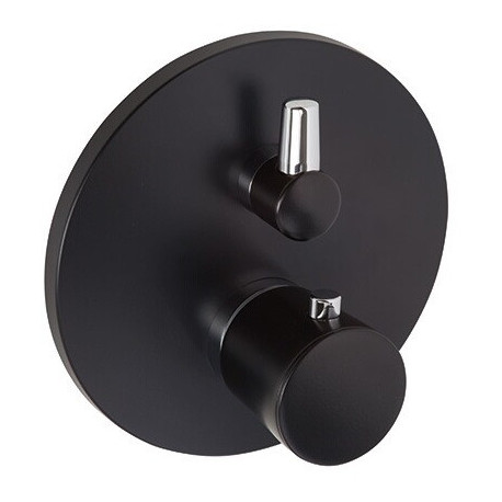 Balance mitigeur de douche thermostatique à encastrer, noir mat chromée 
