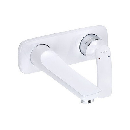 Balance mitigeur de lavabo mural 2 trou s 185 mm chromée blanc