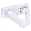 Balance mitigeur de lavabo mural 2 trou s 185 mm chromée blanc