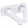 Balance mitigeur de lavabo mural 2 trou s 185 mm chromée blanc