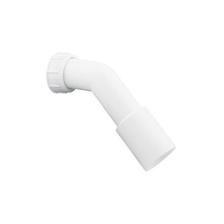 Tuyau de sortie 45Gr, G 1 1/2 pouce blanc KLUDI
