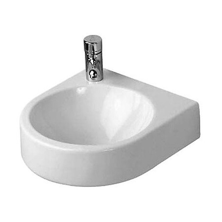 Lave-mains Duravit ARCHITEC sans trop pleinavec plage de robinettrie 360x380mavec trou pour robinet-Vorst we