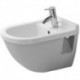 Bidet mural STARCK 3avec trop plein plage de robinettrie 360x540mm 1 trou de robinetterie blanc