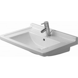 Lavabo Duravit STARCK 3avec trop plein plage de robinettrie 1 trou de robinetterie 700x490mm blanc