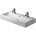 Lavabo Duravit VEROavec trop plein plage de robinettrie 1000x470mm 2 trous de robinetterie blanc