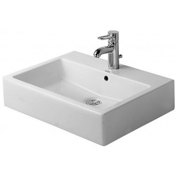 Lavabo Duravit VEROavec trop plein plage de robinettrie 600x470mm geschl 1 trou de robinetterie blanc