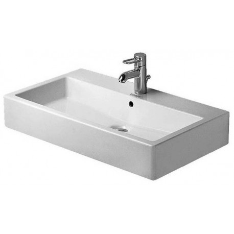 Lavabo Duravit VEROavec trop plein plage de robinettrie 800x470mm geschl 1 trou de robinetterie blanc