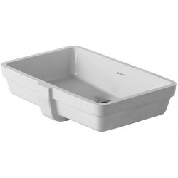 Lavabo à encastrer DURAVIT VEROavec trop plein sans trou de robinetterie B 485x315mm sans trou de robinetterie blanc