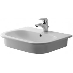 Lavabo à encastrer DURAVIT D-CODEavec trop plein plage de robinettrie 545x435mm 1 trou de robinetterie blanc