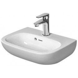 Lave-mains D-CODE avec trop-plein, plage de robinetterie, 450 x 340 mm blanc