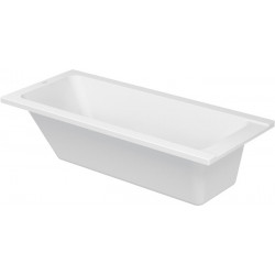 Baignoire rectangulaire D-CODE 1 dossier incliné, blanc 1600 x 700 mm DURAVIT