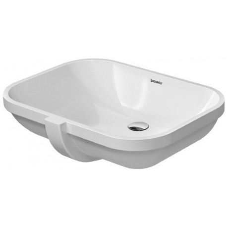 Lavabo à encastrer DURAVIT D-CODEavec trop plein sans trou de robinetterie B 560x400mm sans trou de robinetterie blanc