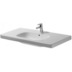 Lavabo meuble Duravit D-CODEavec trop plein plage de robinettrie 1050x480mm blanc 1 trou de robinetterie