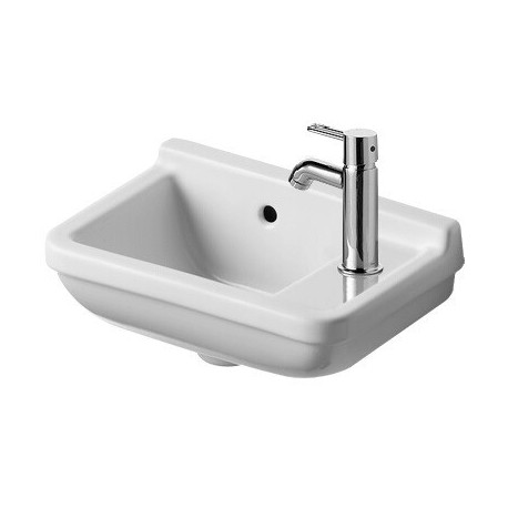 Lave-mains Duravit STARCK 3avec trop plein plage de robinettrie 400x260mm 1 trou de robinetterie blanc