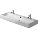 Lavabo Duravit VEROavec trop plein plage de robinettrie 1200x470mm 2 trous de robinetterie blanc