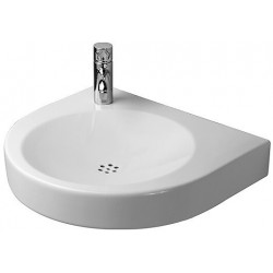 Lavabo Duravit ARCHITEC VITAL MED sans trop pleinavec plage de robinettrie 575x520mm 1 trou de robinetterie blanc