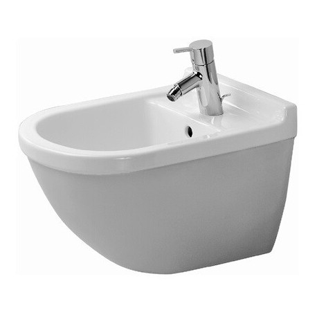 Bidet mural STARCK 3avec trop plein plage de robinettrie 360x540mm 1 trou de robinetterie blanc