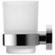 Porte-verre Duravit D-CODE gaucheavec verre - chroméé